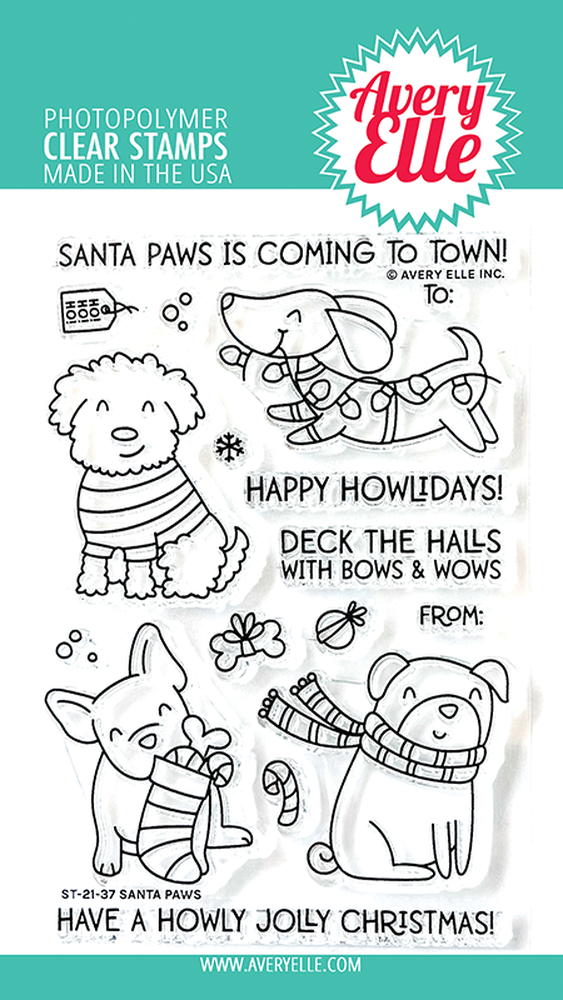 Santa Paws Christmas Dogs Stamps by Avery elle