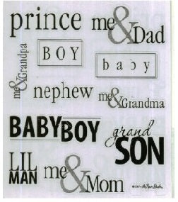 baby boy word stickers