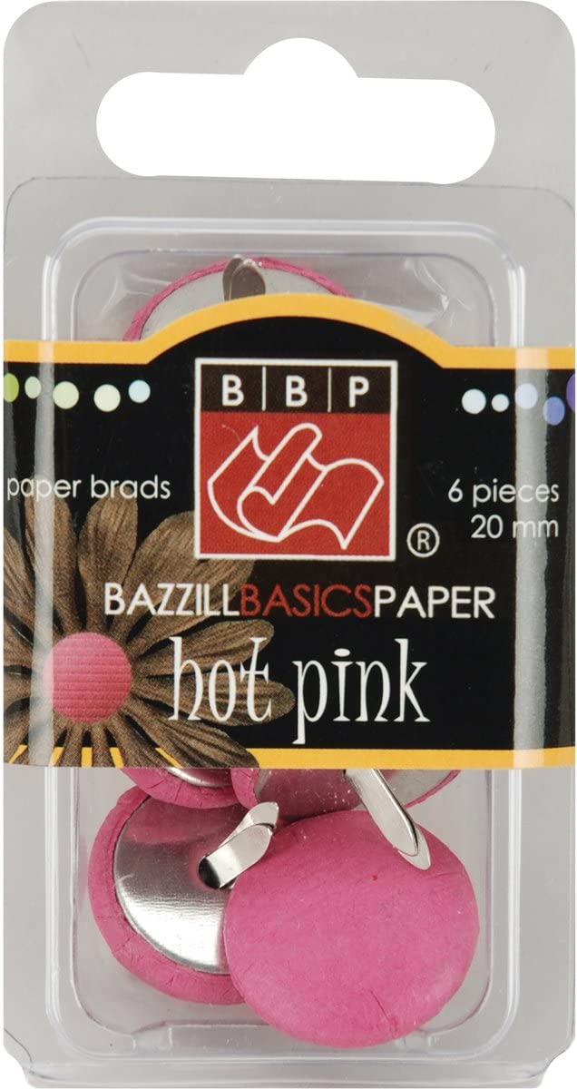 Bazzill hot pink brads paper fasteners