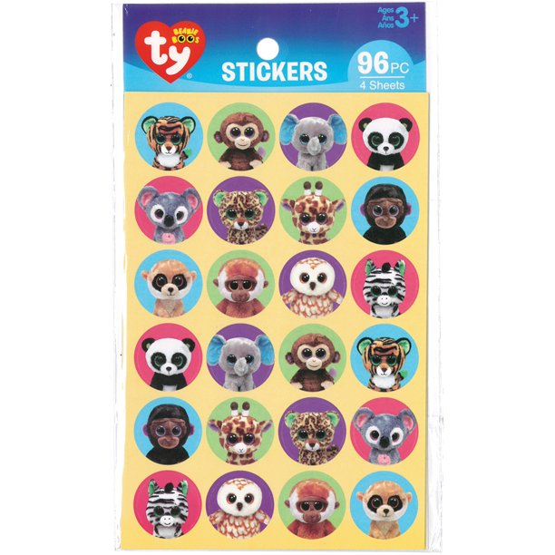 Darice Beanie Boos Jungle Stickers (96 Pack)