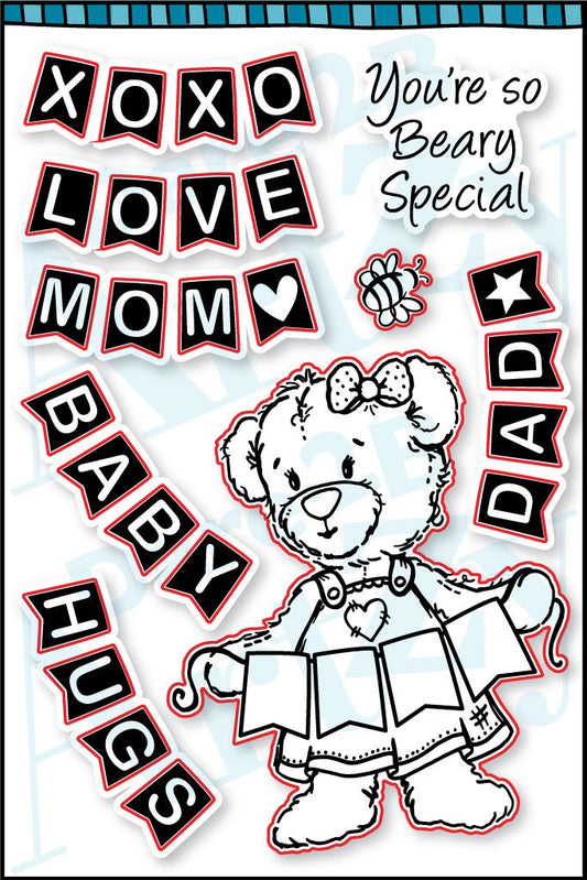 Bear Banner Clear Stamp Set