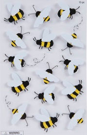 Bee Stickers Large 3D - 15 Pieces