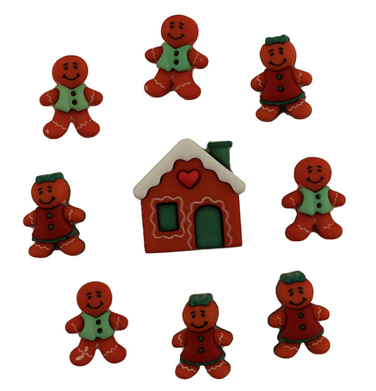 Gingerbread Cottage Christmas Buttons