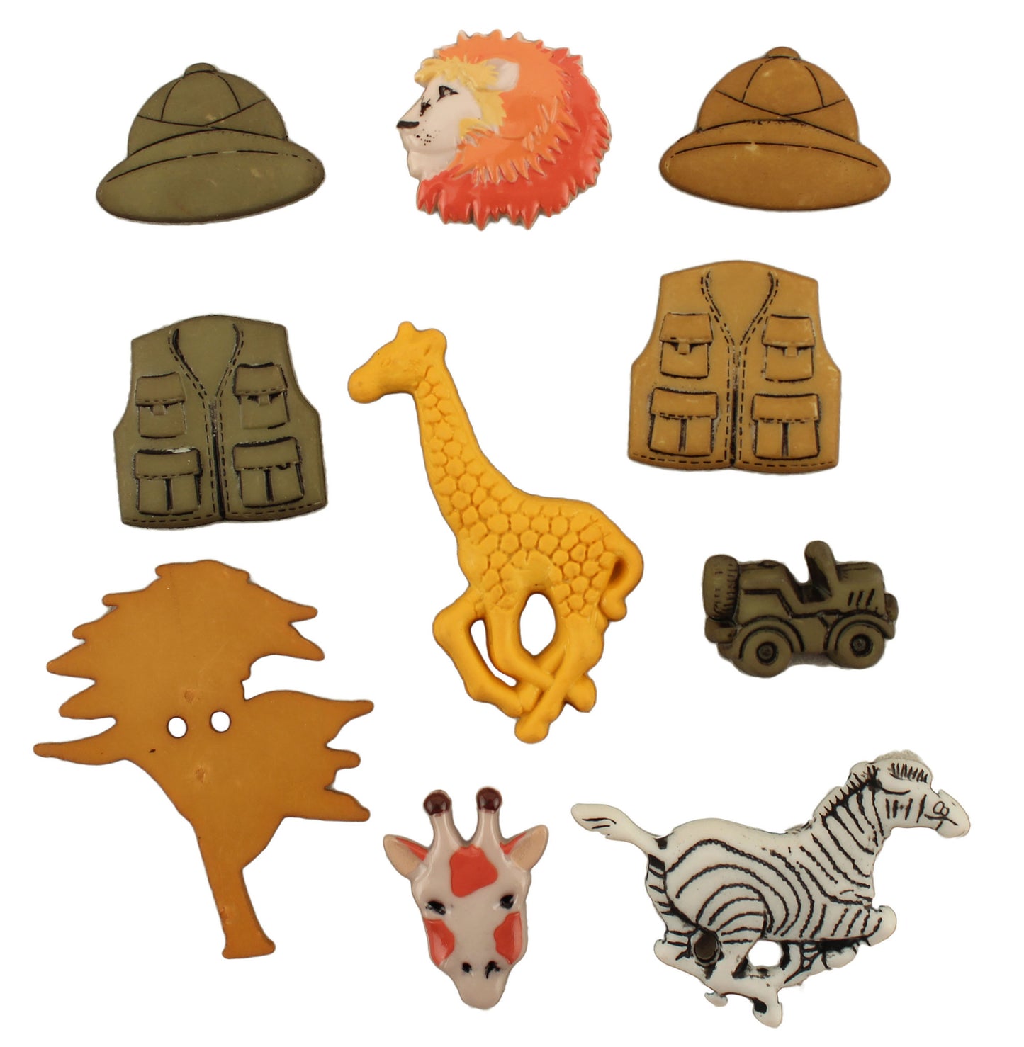 Animal Safari Kingdom Zoo Jungle Theme Shape Buttons Sewing Embellishments