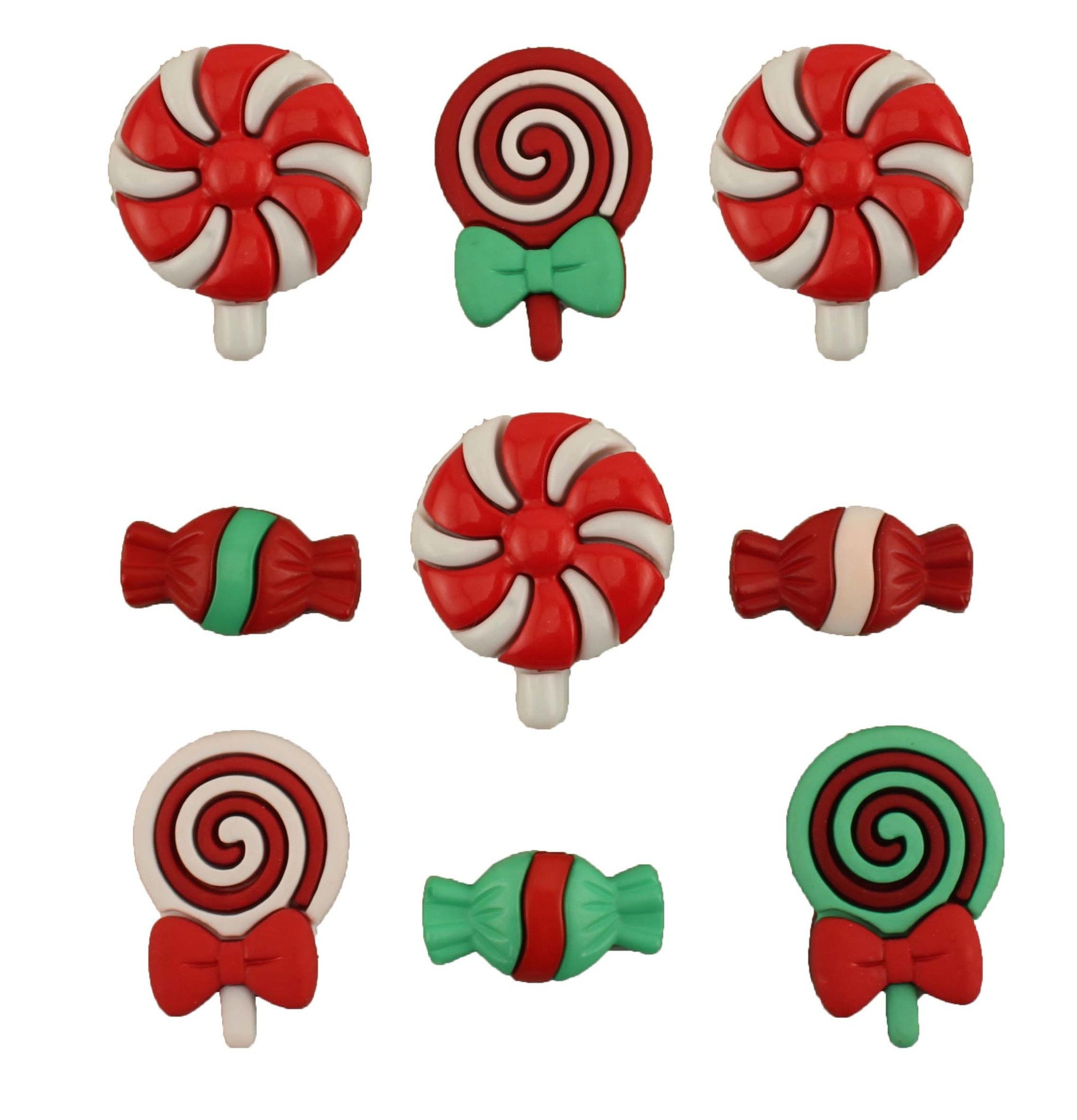 Christmas Candy Buttons Peppermint