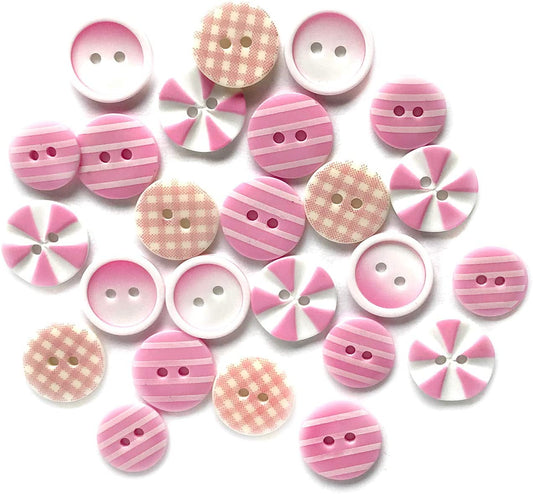 Tickled Pink Patterned buttons