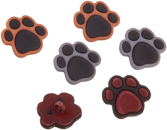 Precious Paws Paw Print Buttons by Buttons Galore