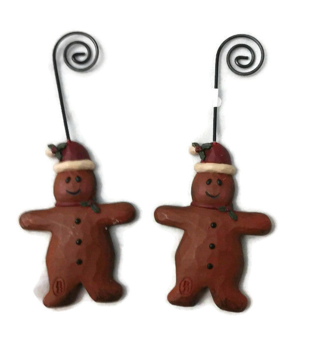 Pair of Gingerbread Resin Ornaments