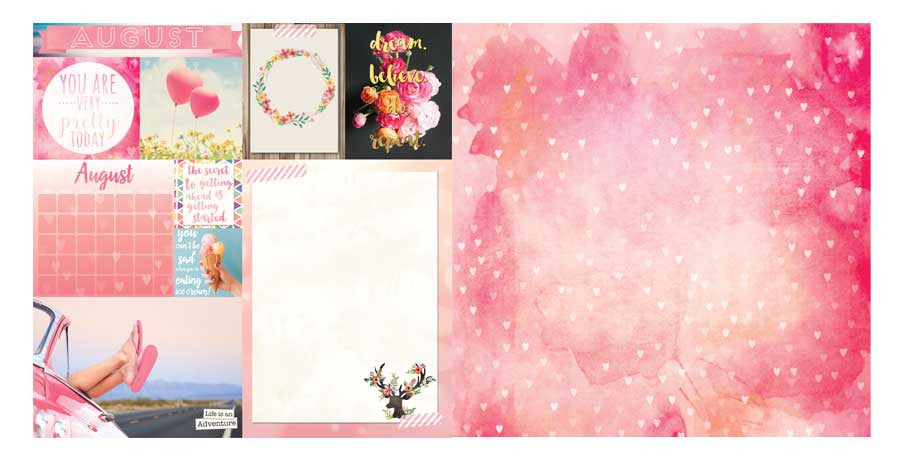 August Calendar Girl 12x12 Scrapbook Paper - 5 Sheets by Bo Bunny