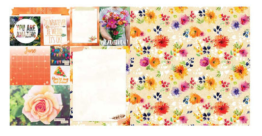 June Calendar Girl 12x12 Scrapbook Paper - 5 Sheets by Bo Bunny