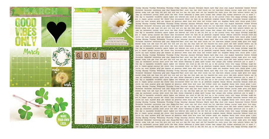 March Calendar Girl 12x12 Scrapbook Paper - 5 Sheets by Bo Bunny