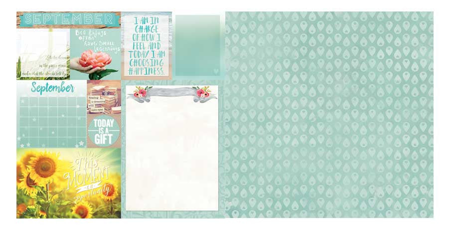 September Calendar Girl 12x12 Scrapbook Paper - 5 Sheets by Bo Bunny