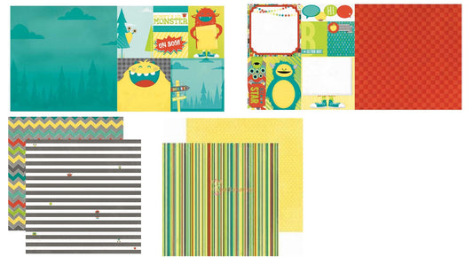 Bo Bunny Lil Monster Scrapbook Paper