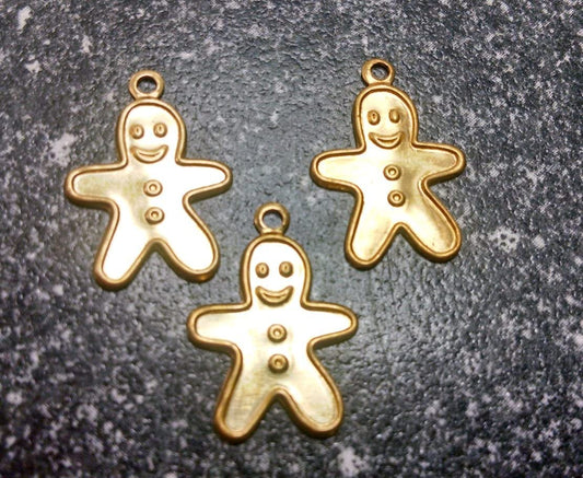 Brass Gingerbread Charms Set