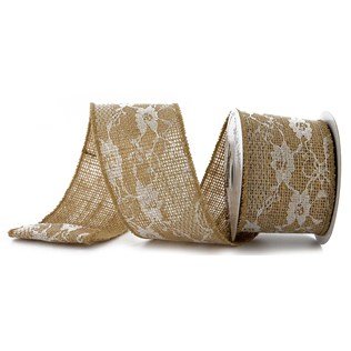 Burlap Lace Ribbon 2.5 Inch Wide 5 Yards