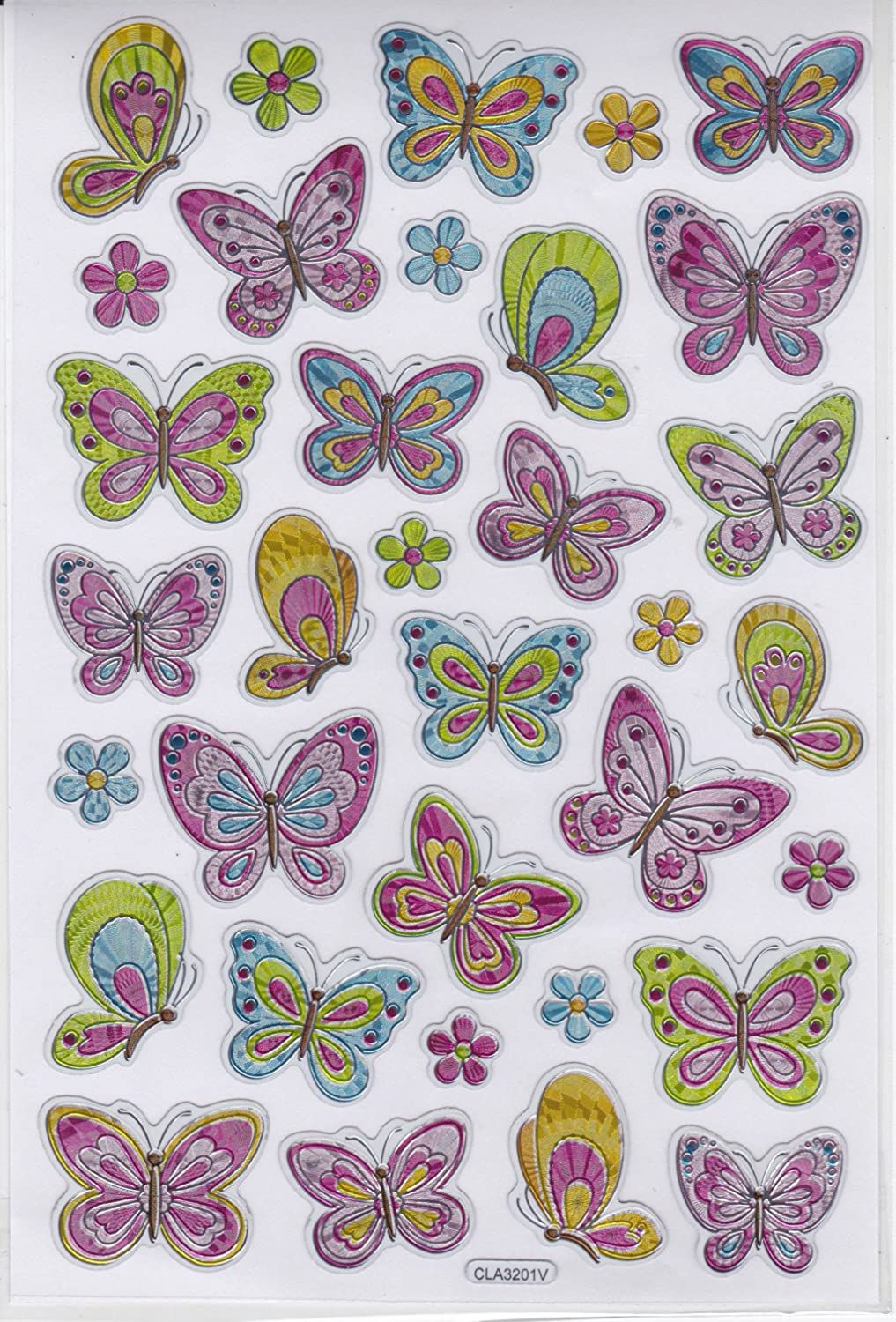 Foil Butterfly Stickers Sheet