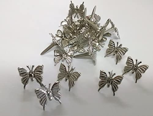 Silver 3d Butterfly Brads Paper Fasteners