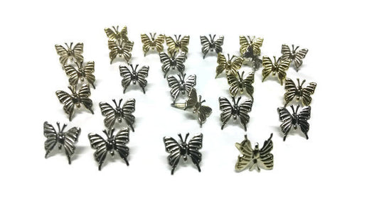 Gold and Silver Metallic Butterfly Brads