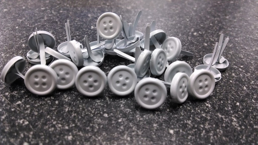 Button Brads - Large Whites | Paper Fasteners