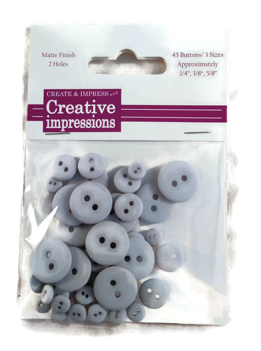 Dusty Blue Round Buttons by Creative Impressions