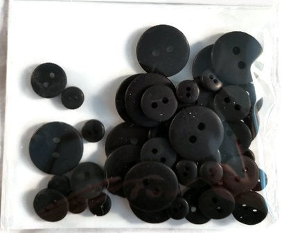 Black Resin Buttons Assortment