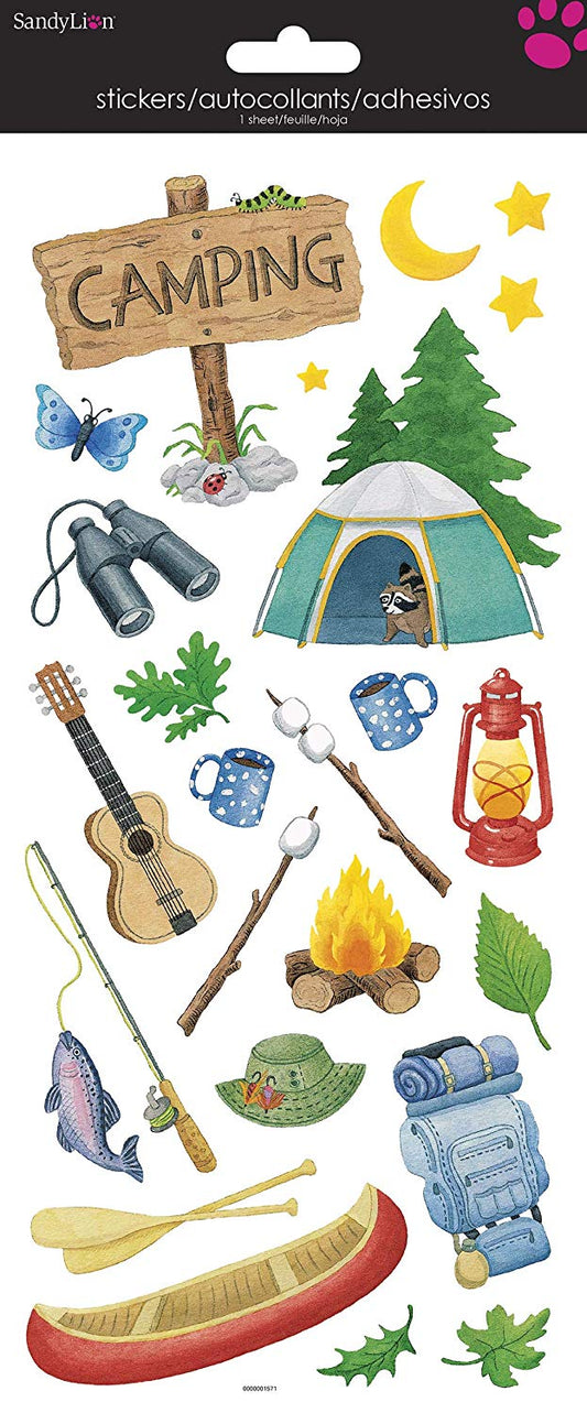 Camping Clear Stickers Set