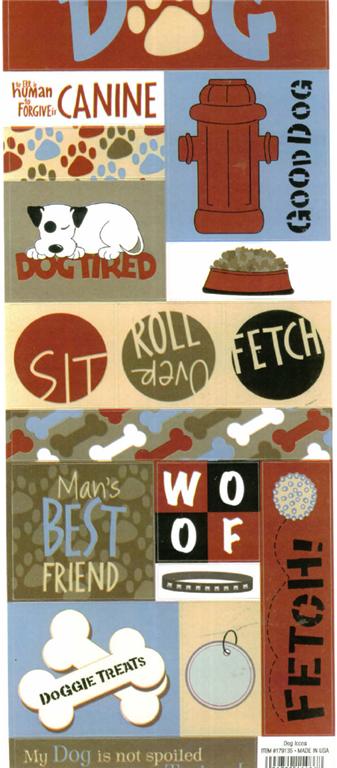 Dog icon Cardstock Stickers