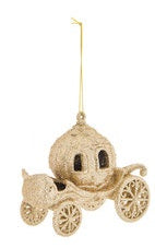 Cinderella Carriage Gold Glitter Ornament