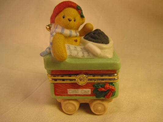 Cherished Teddies Coal Train Car Covered Box