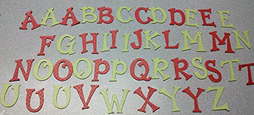 Chipboard Alphabet Set - Polka Dot Assorted - Red Green