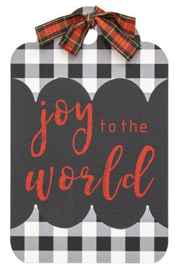 Buffalo Plaid Christmas Sign Joy to the World