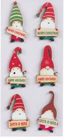 Wood Christmas Gnome Stickers