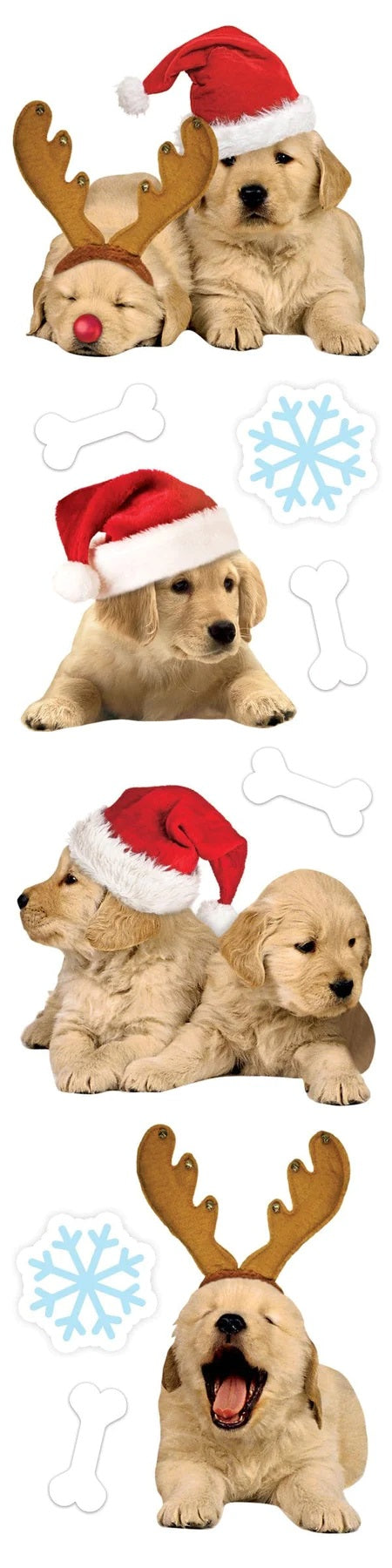 Christmas Golden Retriever Puppy Stickers