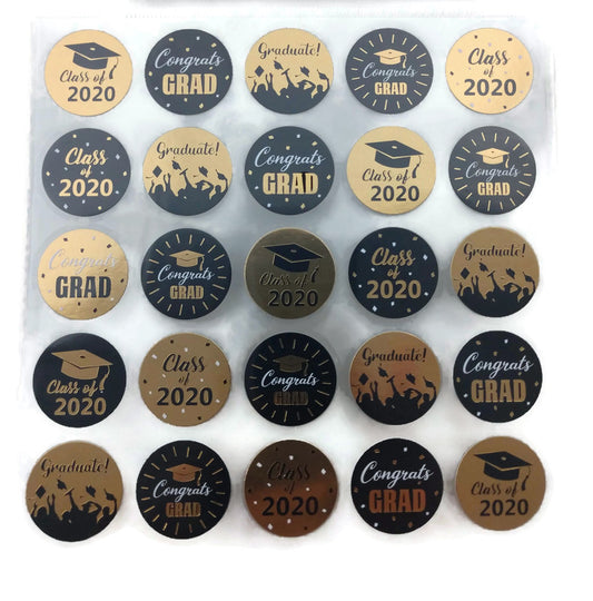 Foil Circle 2020 Graduation Stickers
