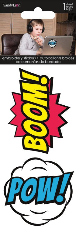 Comic Bursts Super Hero Embroidered Stickers
