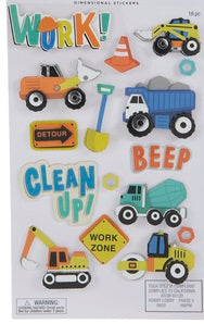 construction trucks scrapbook stickers
