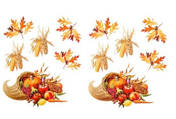 Thanksgiving Cornucopia Glittered Stickers - 2 Sheets