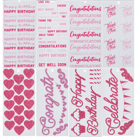 Pink Word and symbol Stickers Book