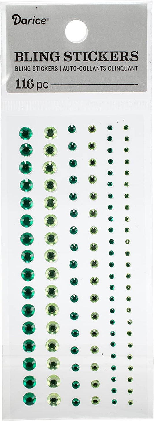 Green Bling Stickers