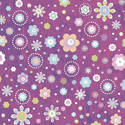 12x12 Glitter Cardstock - Glitter Petite Purple Posies - 2 Sheets