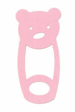 Pink Baby Bear Diaper Pin Die Cuts