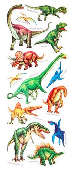 Realistic Dinosaur Stickers 12 inch tall Sheet Scrapbooking