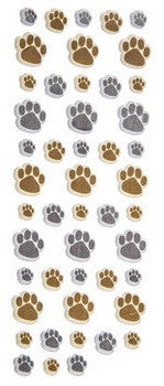 Dog paw print puffy stickers set 48 Pieces