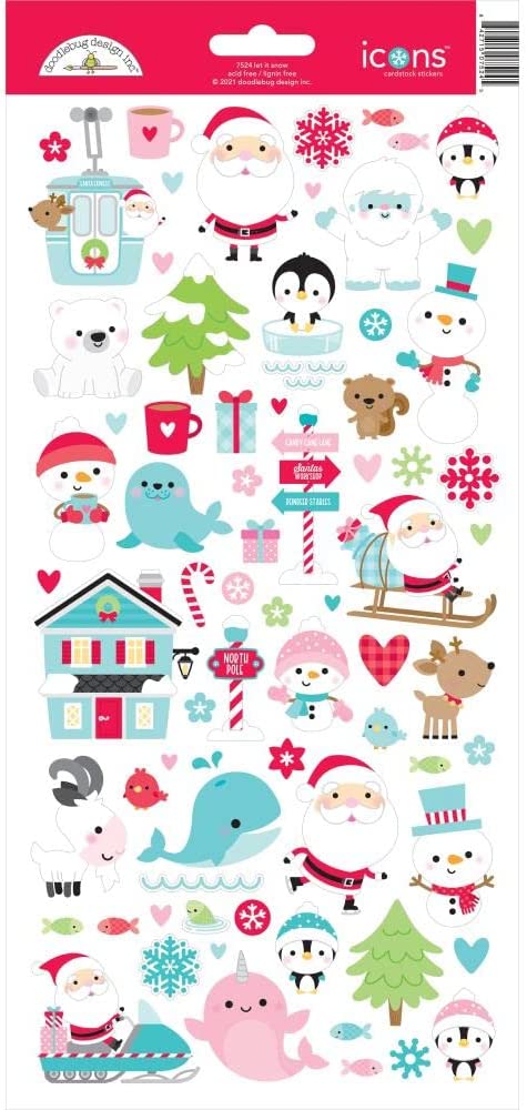 Doodlebug Let it Snow Icon Stickers