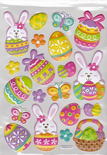 Easter Bunnies 3-d Puffy Dimensional Stickers