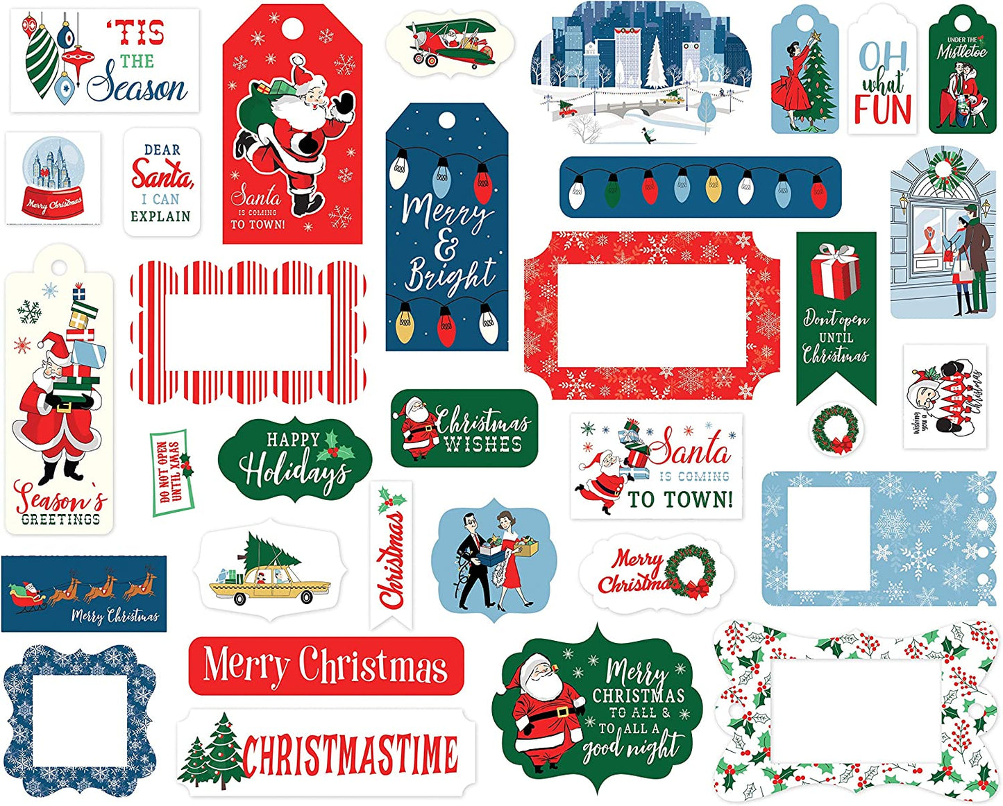 Merry Christmas Ephemera Frames and Tags Cardstock Die-Cuts