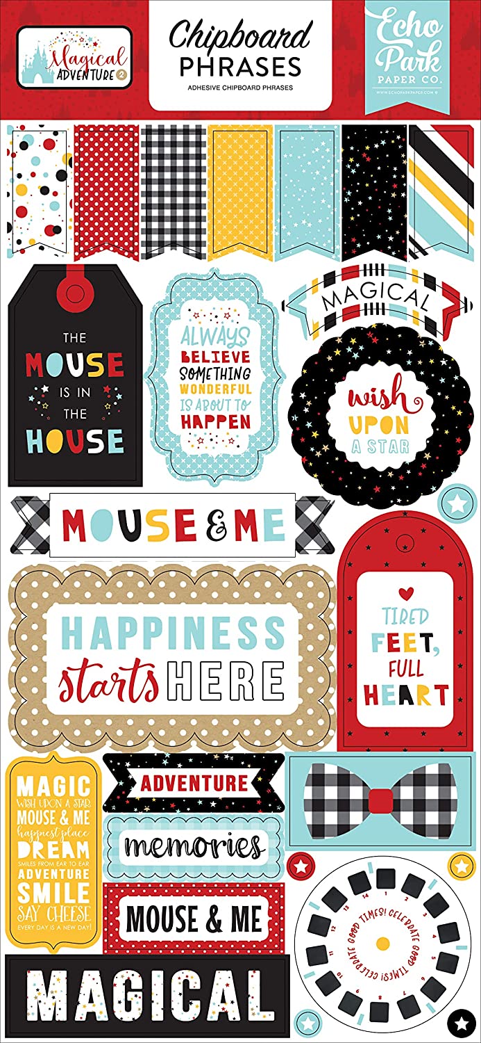 Magical Adventure 2 Chipboard Phrases Stickers