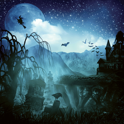 Witch's Escape Spooky Dark Hollow Scrapbook Paper