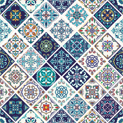 Spice Market Azulejo Scrapbook Paper by Ella and Viv