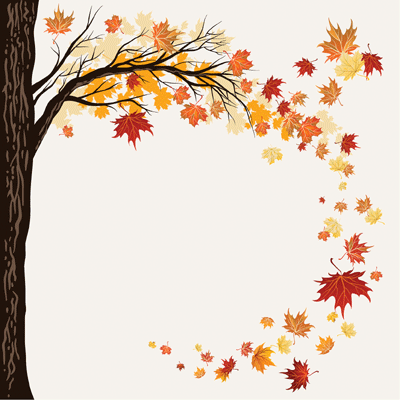 Dancing Leaves Autumn Inspired Fall Scrapbook Paper